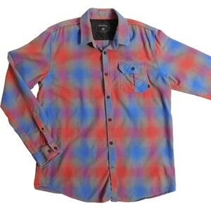 O’Neill Flannel Plaid Shirt Long Sleeve Multicolor Button Cotton Mens Large EUC!